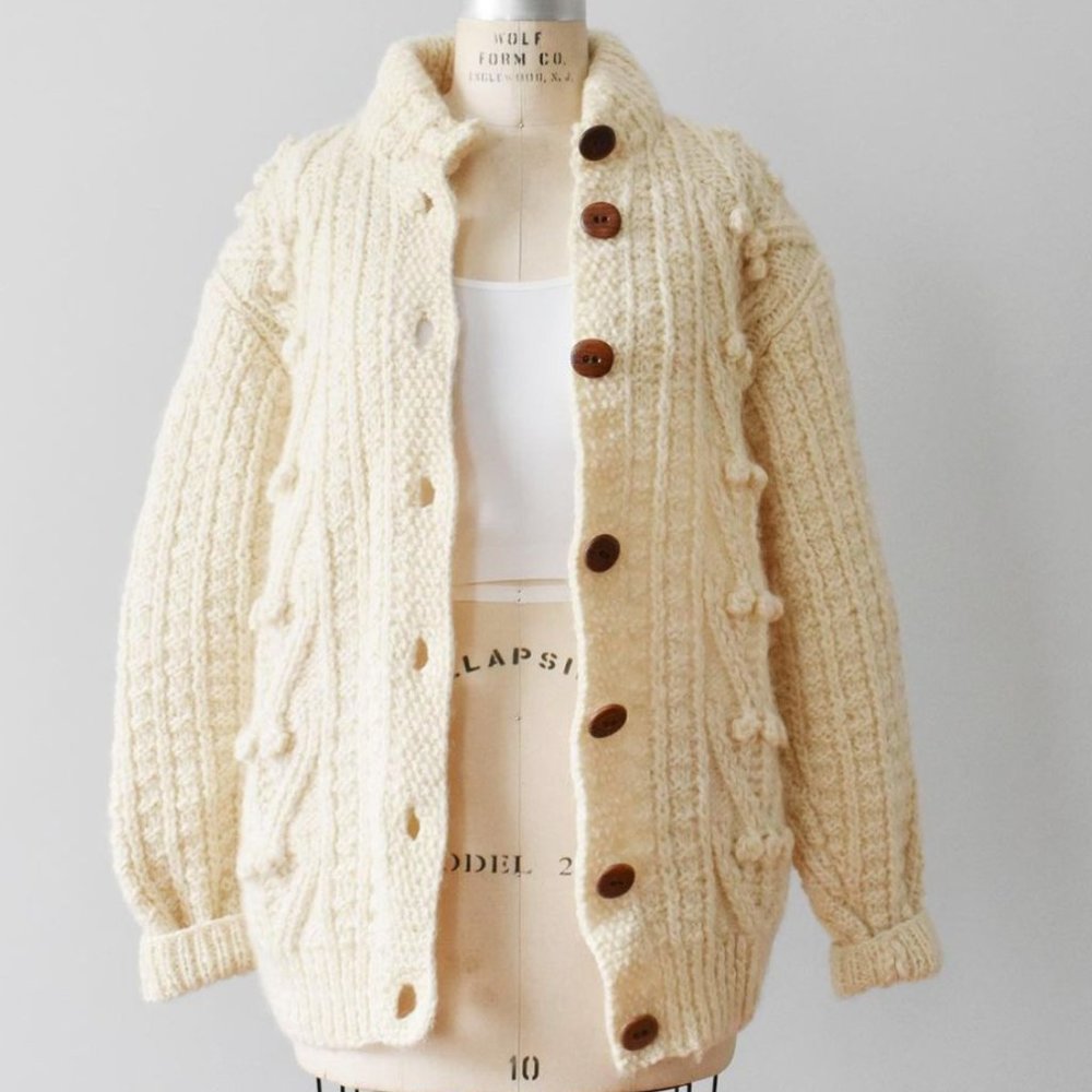 Vintage Handmade Wool Fisherman Sweater